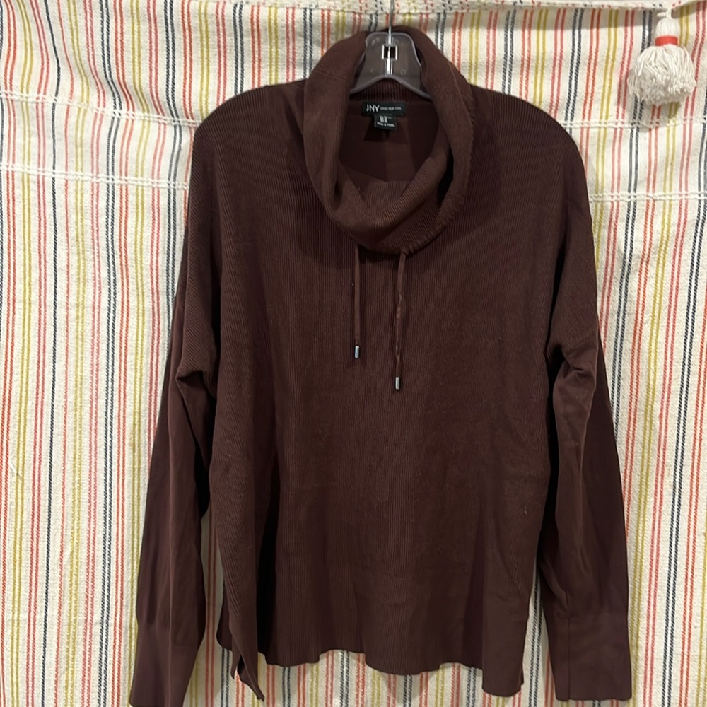 Jyn Brown Drawstring Neck Sweater - image 1